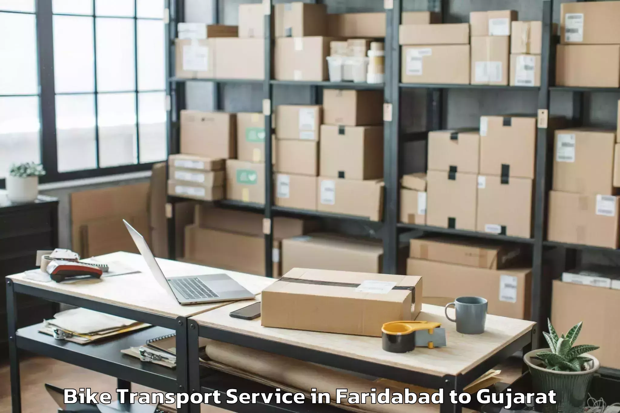 Professional Faridabad to Mahemdavad Bike Transport